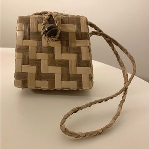 Hand made woven and braided wicker  shoulder bag